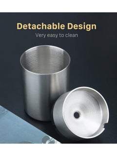 CMGTYYD Car Ashtray with Lid, Stainless Steel Smokeless Ashtray, Windproof Butt Bucket Car Ashtray, Portable Detachable Smell Proof Ashtray for Most Car Cup Holder, Outdoor, Home, Office  - Image 4