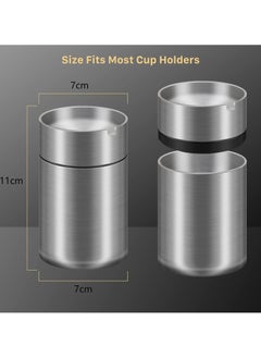 CMGTYYD Car Ashtray with Lid, Stainless Steel Smokeless Ashtray, Windproof Butt Bucket Car Ashtray, Portable Detachable Smell Proof Ashtray for Most Car Cup Holder, Outdoor, Home, Office  - Image 5
