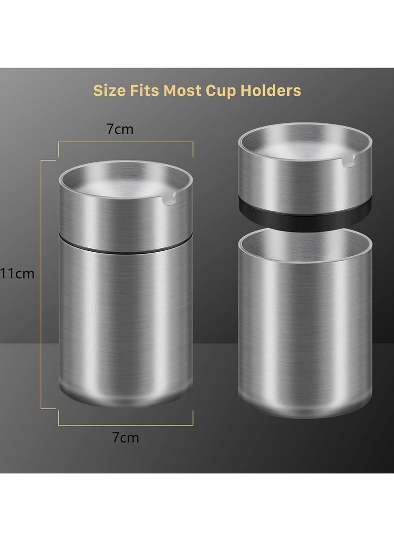 CMGTYYD Car Ashtray with Lid, Stainless Steel Smokeless Ashtray, Windproof Butt Bucket Car Ashtray, Portable Detachable Smell Proof Ashtray for Most Car Cup Holder, Outdoor, Home, Office  - Image 5