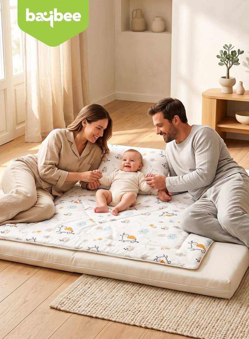 BAYBEE 110X90CM Baby Tencel Quilt Blanket for Baby with Pillow, Ultra Soft Breathable Baby Blanket for Boys Girls | Thin Baby Bed with Pillow | Infant Toddler Newborn Receiving Blankets for Crib Stroller | Baby Bedding Set for New Born Babies - B - Image 2