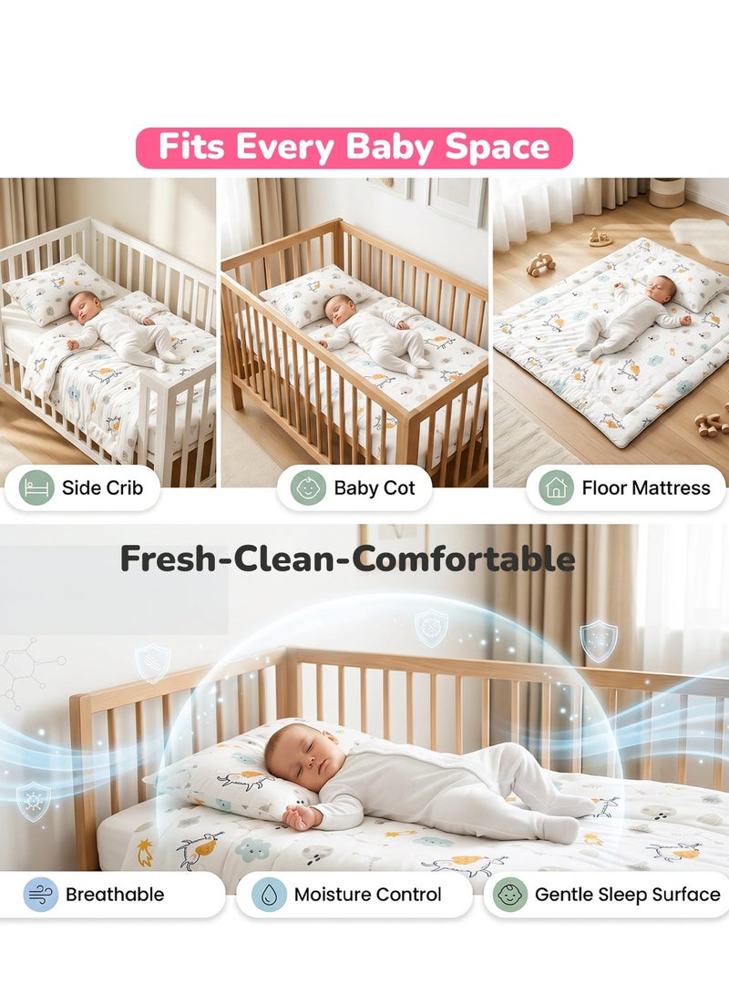 BAYBEE 110X90CM Baby Tencel Quilt Blanket for Baby with Pillow, Ultra Soft Breathable Baby Blanket for Boys Girls | Thin Baby Bed with Pillow | Infant Toddler Newborn Receiving Blankets for Crib Stroller | Baby Bedding Set for New Born Babies - B - Image 5