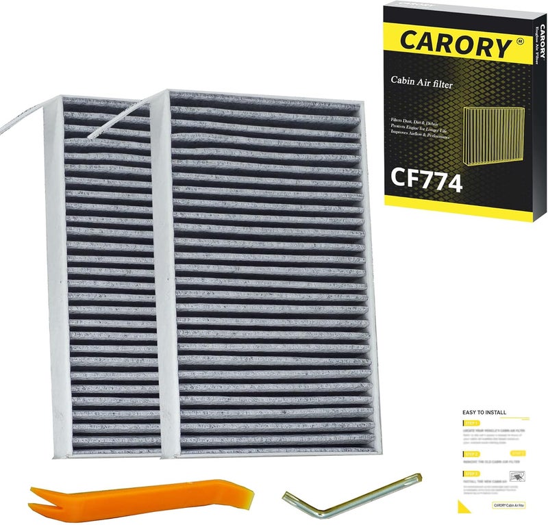 Carory Cabin Air Filter w/Activated Carbon for Tesla Model 3 (2017-2025), Model Y (2020-2025), OE# 1107681-00-A, CF12774, XC11952C - Image 1