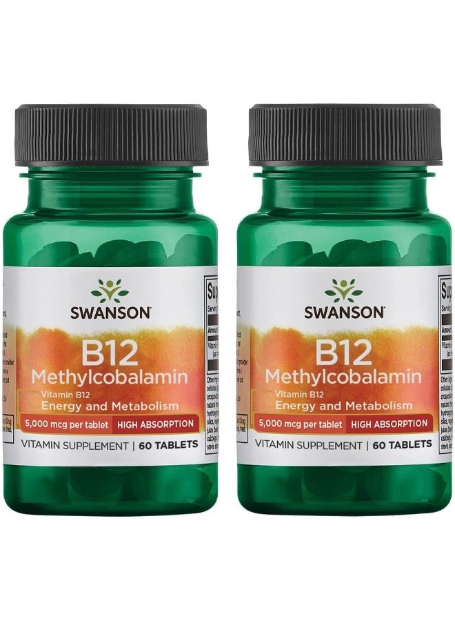 SWANSON B12 Methylcobalamin Vitamin Supplement 60 Tablets - Image 1