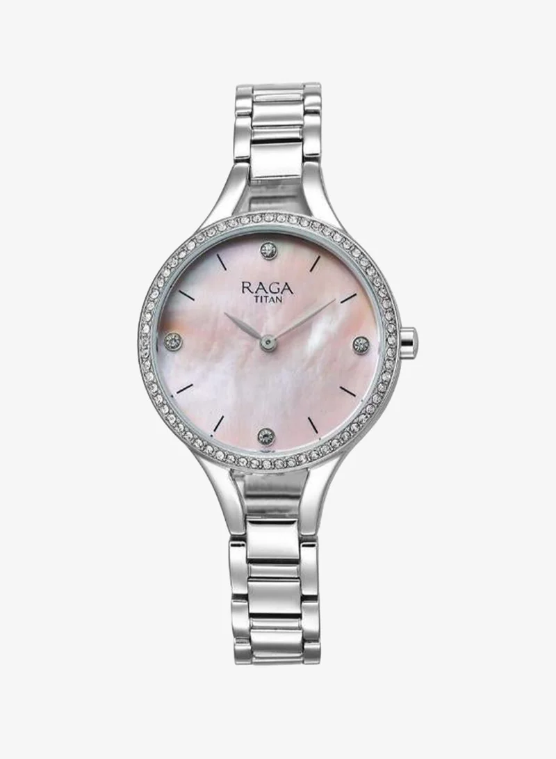 Titan Women's Metal Analog Watch 95275SM01 - 30 mm