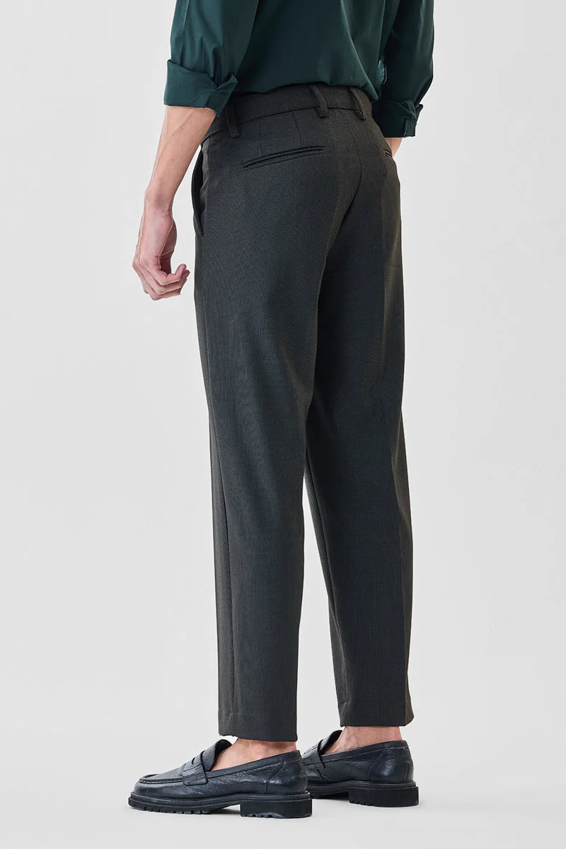 SNITCH Grey Self-design Stretch Trousers for Men | Best Price UAE