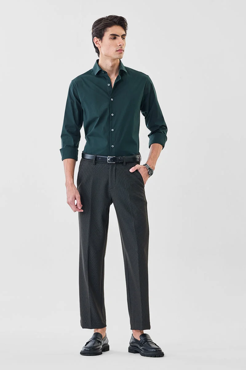 SNITCH Grey Self-design Stretch Trousers for Men | Best Price UAE