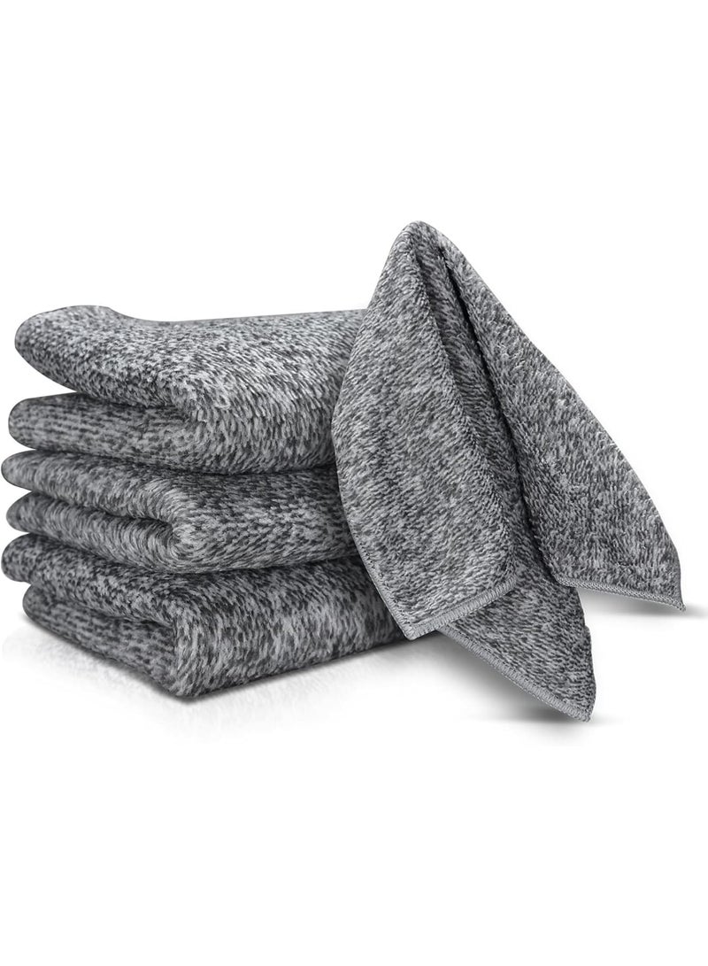 SYOSI Kitchen Dish Towels Set,Absorbent Cotton Cleaning Towels for Daily Wiping and Drying,Soft Reusable Rags for Home Cooking Cleaning and Dishwashing Tasks,10 Pack Gray - Image 1