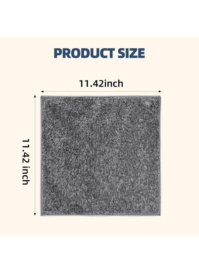 SYOSI Kitchen Dish Towels Set,Absorbent Cotton Cleaning Towels for Daily Wiping and Drying,Soft Reusable Rags for Home Cooking Cleaning and Dishwashing Tasks,10 Pack Gray - Image 2