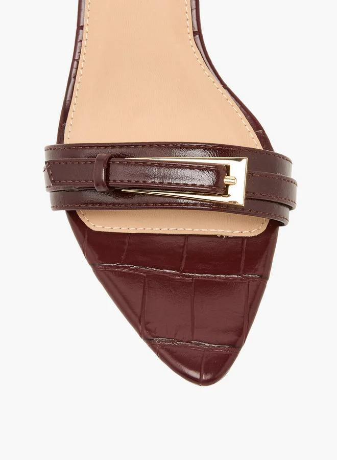 Flora Bella By Shoexpress BURGUNDY Women Slip On Slide Sandals for Women | Best Price UAE
