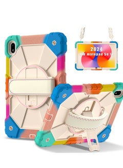 Case for iPad Huawei matepad SE 11 inch（2024 ) with Portable Hybrid Shock-Proof Cover with 360° Rotatable Hook&Loop Handle, Kickstand,Shoulder Strap.