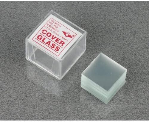 AmScope AmScope CSS18100 PreCleaned Square Microscope Glass Cover Slides Coverslips18 mm x 18mm Pack of 100  - Image 2