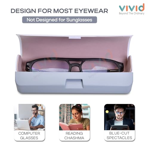 VIVID VividVisionInt® Unisex Hard Shell Protective sPECS Case Cover Eyewear Spectacles For Men and Women AP-442-OP SUNFLOWER-O (WHITE-GREY)-AP-442 - Image 5