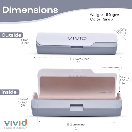VIVID VividVisionInt® Unisex Hard Shell Protective sPECS Case Cover Eyewear Spectacles For Men and Women AP-442-OP SUNFLOWER-O (WHITE-GREY)-AP-442 - Image 4