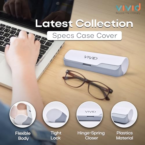 VIVID VividVisionInt® Unisex Hard Shell Protective sPECS Case Cover Eyewear Spectacles For Men and Women AP-442-OP SUNFLOWER-O (WHITE-GREY)-AP-442 - Image 3