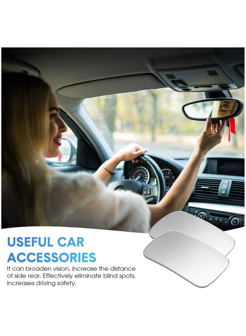 Generic 3R Original Blind Spot Mirror, HD Glass Convex Lens Frameless Adjustable 360 Degree Wide Angle for All Car (2 PCS, Rectangle)  - Image 3