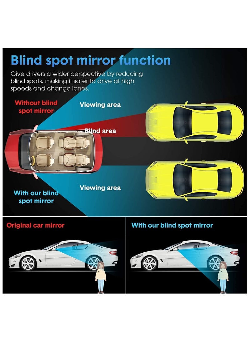 Generic 3R Original Blind Spot Mirror, HD Glass Convex Lens Frameless Adjustable 360 Degree Wide Angle for All Car (2 PCS, Rectangle)  - Image 5