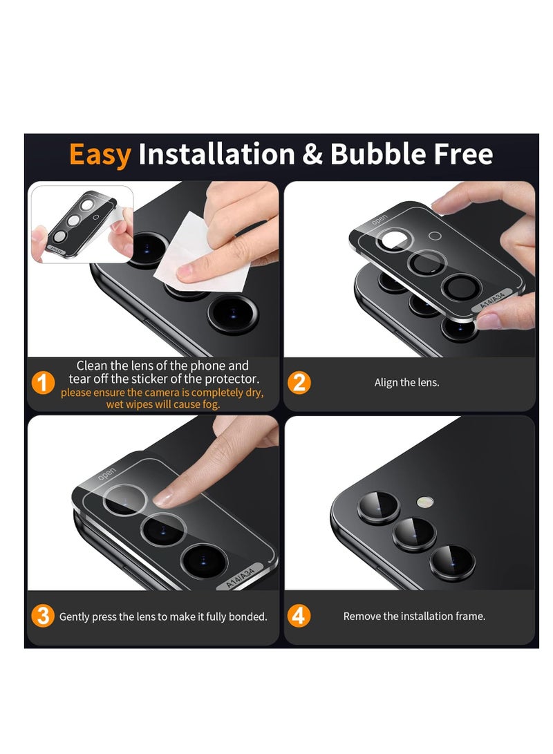 Samsung Galaxy A34 Camera Lens Protector Case Cover, Anti Scratch HD Tempered Metal Glass Camera Screen Protector Shockproof Film for Galaxy A34 5G Accessories, Black - Image 3
