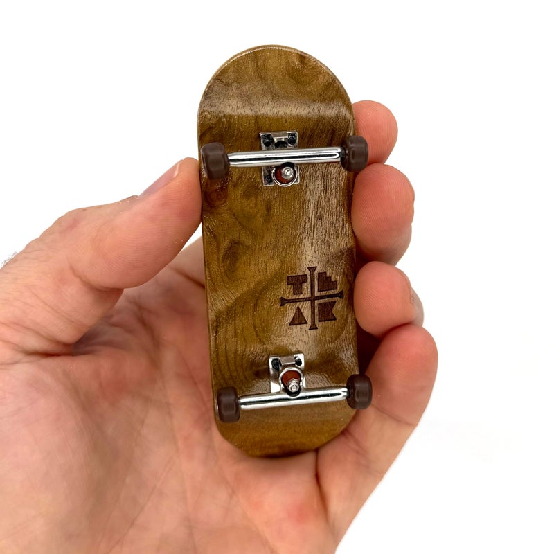 Teak Tuning 34mm Pro Fingerboard Complete - Fully Assembled with Pro Level Components - Pro Shaped Wooden Deck (34x97mm), UltraSpin Bearing Wheels, Prodigy Gen2 Trucks - Out of The Woods - Image 3