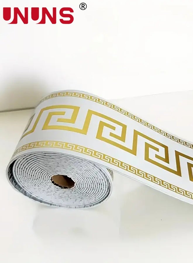 UNUNS Wall Border,Waterproof Wallpaper Border,3D Wall Border Paper,Self-Adhesive Skirting Line Wall Border Stickers, Waterproof Wall Tile Borders Stickers for Bedroom Bathroom Kitchen,10cm*5m - Image 4