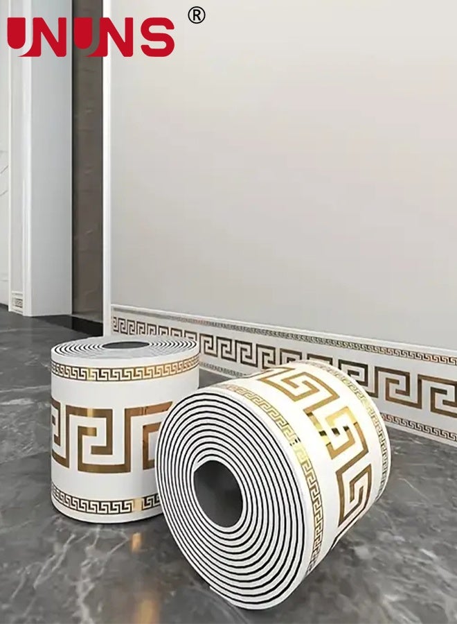 UNUNS Wall Border,Waterproof Wallpaper Border,3D Wall Border Paper,Self-Adhesive Skirting Line Wall Border Stickers, Waterproof Wall Tile Borders Stickers for Bedroom Bathroom Kitchen,10cm*5m - Image 5