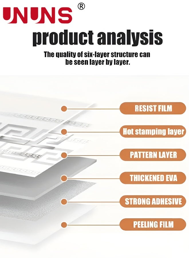 UNUNS Wall Border,Waterproof Wallpaper Border,3D Wall Border Paper,Self-Adhesive Skirting Line Wall Border Stickers, Waterproof Wall Tile Borders Stickers for Bedroom Bathroom Kitchen,10cm*5m - Image 3