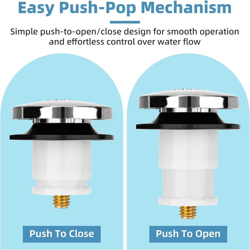 XCWT Drain Stopper Compatible with Kohler Bath Tub - 1068204 Pop Up Cartridge Assembly Drain Plug Replacement Parts for Kohler K-7272, K-7271, K-7259 & K-7265 Bathtub Drain - Image 2