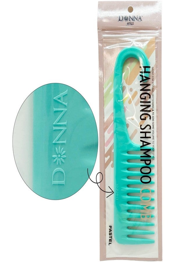 دونا مشط شامبو معلق من دونا - مشط واسع الأسنان لفك تشابك الشعر مع خطاف للاستحمام - أداة خفيفة الوزن ومتينة لفروة الرأس الرطبة/الجافة والشعر المجعد (أخضر) - Image 3