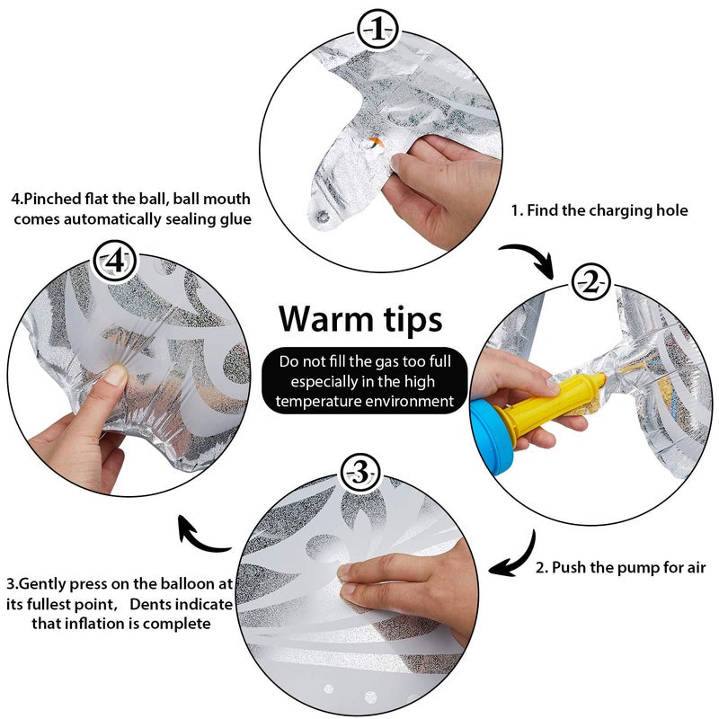 Skylety 6 Pieces Silver Butterfly Balloons 42 Inch Extra Large Butterfly Birthday Foil Memorial Balloons De Mariposafor Wedding Birthday Baby Shower Anniversary Party Decoration - Image 3