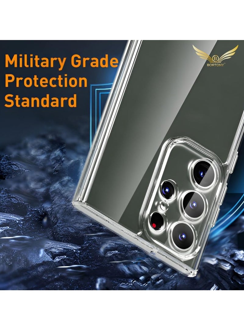 BORTONY Samsung Galaxy S24 Ultra Case Cover 6.8 Inch Crystal Clear Anti Yellowing Case Shockproof Bumper Protective Phone Cover for Galaxy S24 Ultra - Image 5