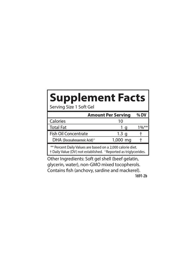 Carlson كارلسون - جواهر إيليت DHA، 1000 ملغ DHA، مصيد بري، مصدر مستدام، وظيفة الدماغ ورؤية صحية، 60 كبسولة لينة - Image 4