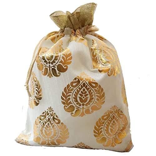 ShopObuddy Designer Fabric Potli Batwa Bag Bridal Purse Women handbag Shagun Pouch Return Gifts MultiColor (25) - Image 5