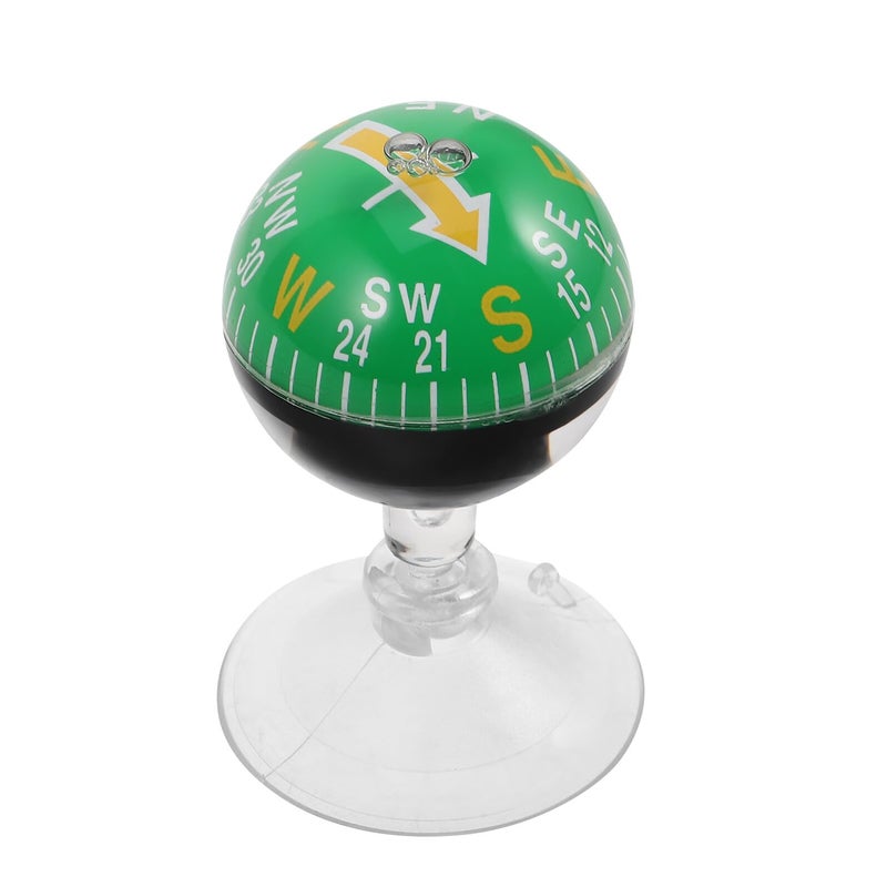 Green Suction Cup Car Compass 38mm Plastic Dashboard Mount for Outdoor Hiking Truck Boat - Image 2
