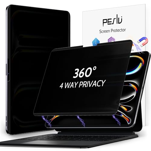 Peslv 4-Way Magnetic Privacy Screen for iPad Pro 11 Inch 5th (2024, M4),360 Removable Anti Blue Light Glare Spy Private Filter, High Sensitive Bubble-Free Easy Install Black Security Screen Protector - Image 1