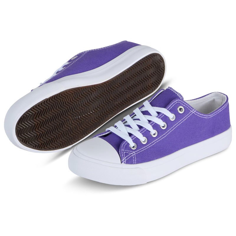 hello basics Canvas Shoes for Women Casual Low Top Purple Sneakers Fashion Womens Tennis Shoes, Purple, Size 9 - Image 1