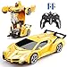 Blackma Transform RC Car Toy  Remote Control Car with Flashing Lights OneButton Deformation 24GHz  360 Rotation Gift for Kids Boys Girls Ages 412  Yellow - Image 4