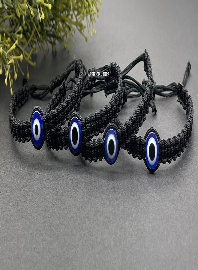 ARTIFICIAL TREE Handmade Nazar Evil Eye Charms Black Thread Bracelet Adjustable Bracelet for Women, Men, Girls & Boys 4 Piece (BLACK)(AT GIRLS BRCT 028) - Image 2