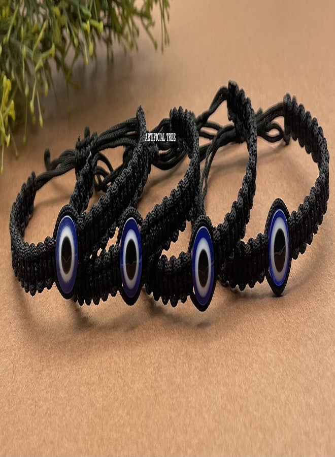 ARTIFICIAL TREE Handmade Nazar Evil Eye Charms Black Thread Bracelet Adjustable Bracelet for Women, Men, Girls & Boys 4 Piece (BLACK)(AT GIRLS BRCT 028) - Image 5