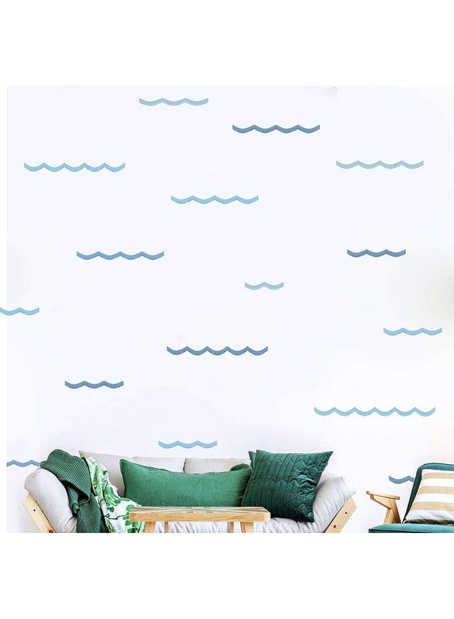 Easu Ocean Waves Wall Decals - Kids Room Decor - Peel & Stick Removable Stickers - Image 2