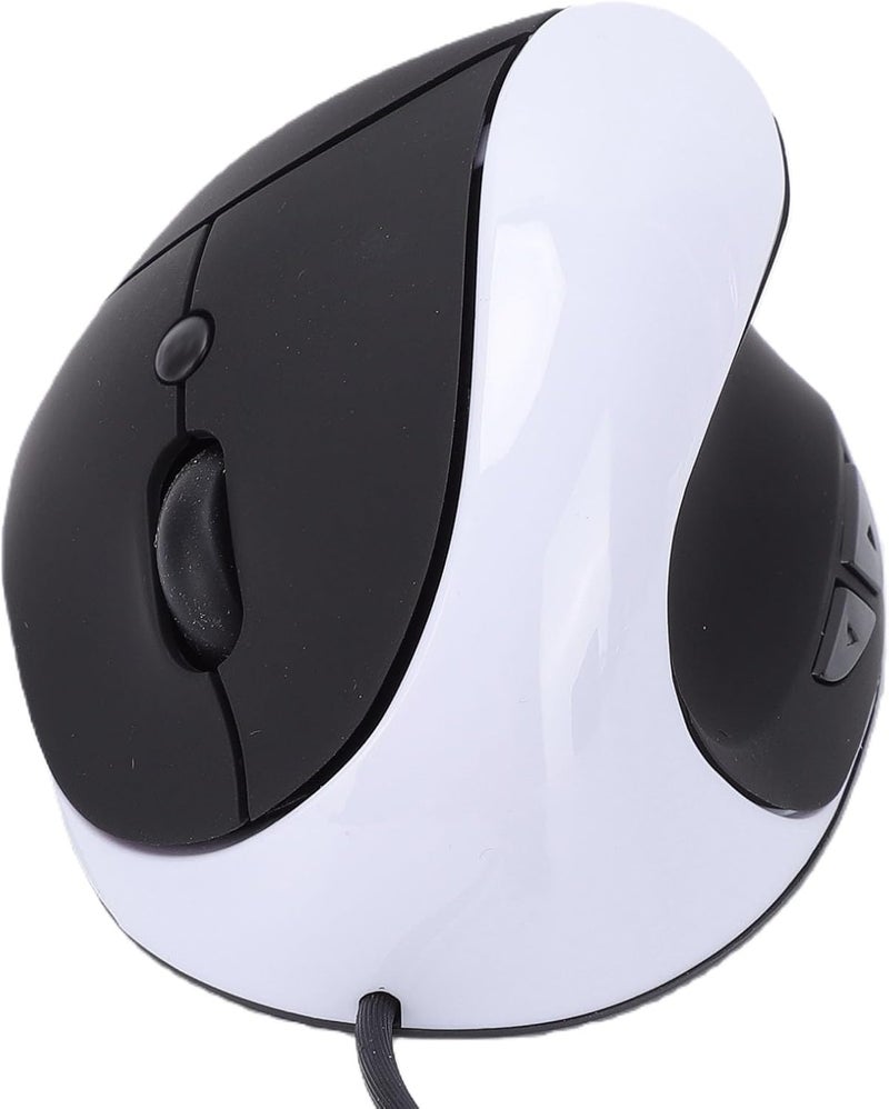 Luocute Vertical Mouse, Ergonomic USB Wired Mouse with 6 Buttons and Adjustable 800 1200 1600 DPI, Optical Tracking for PC Laptop Gaming and Work - Image 1