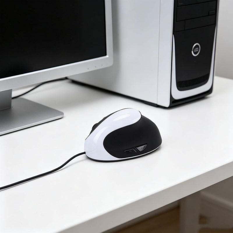 Luocute Vertical Mouse, Ergonomic USB Wired Mouse with 6 Buttons and Adjustable 800 1200 1600 DPI, Optical Tracking for PC Laptop Gaming and Work - Image 5