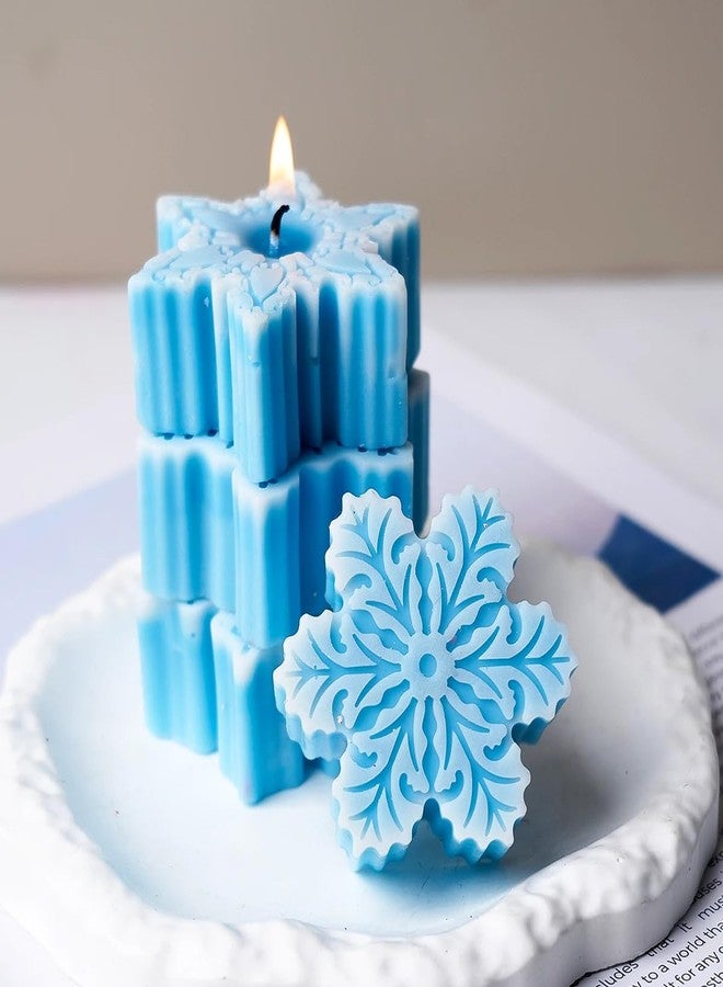 RUSTAMM Christmas Snowflake Candle Silicone Mold 2 Hole DIY Aromatic Handmade Soap Plaster Resin Mold Xmas Pastry Baking Mold Home Decor - Image 2