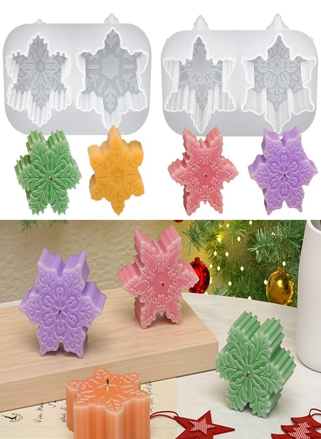 RUSTAMM Christmas Snowflake Candle Silicone Mold 2 Hole DIY Aromatic Handmade Soap Plaster Resin Mold Xmas Pastry Baking Mold Home Decor - Image 4