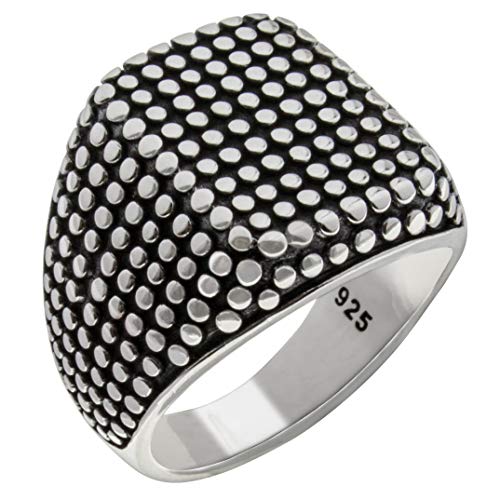 Babylon Silver Solid 925 Sterling Silver Heavy Luxury Turkish Men's Ring (7) - Image 1