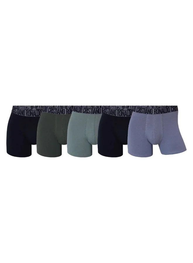 Cr7  CR7 Men’s 5-Pack Stretch Cotton Trunks – Multicolor Boxer Brief Set with Cristiano Ronaldo Branded Waistband for Men | Best Price UAE