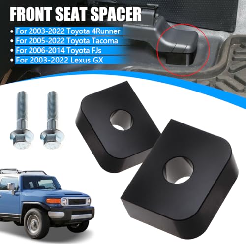 URLWALL 1'' Seat Spacer Lifting Rear of Front Seats, Adjustable Driver Passanger Seat Riser Lift Seat Recline Kit for 2005-2022 Toyota Tacoma, 2003-2022 4Runner, 2007-2014 FJ Cruiser, Lexus GX (Black) - Image 2