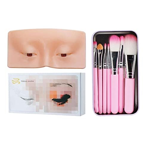 Tip 'n' Top Eye Make Up Practice Dummy Make Up Practice Face Board For Beginners and Make Up Artists with 1 Brush kit (7brushes) Included - Image 1