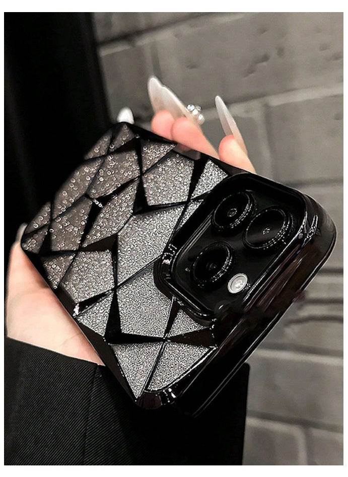 Shein - Electroplated Geometric Gradient Bling iPhone 16 Pro Max Case - Image 1