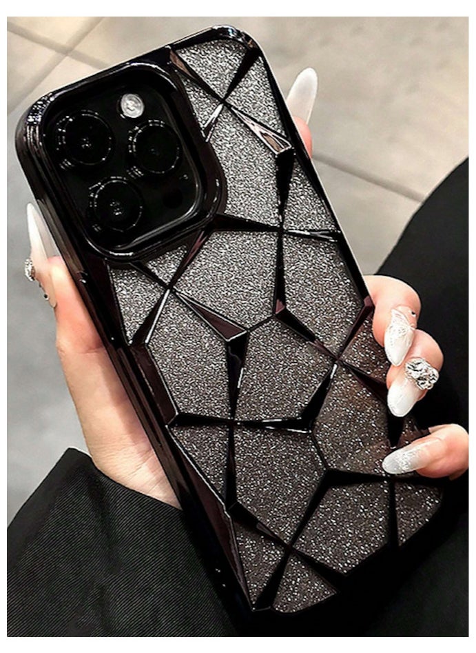 Shein - Electroplated Geometric Gradient Bling iPhone 16 Pro Max Case - Image 1