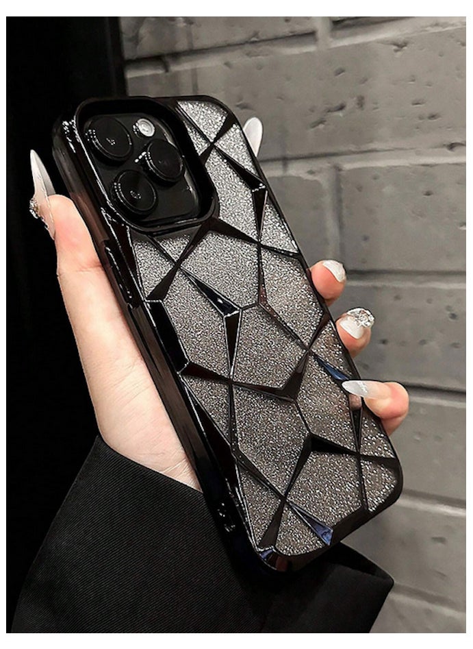 Shein - Electroplated Geometric Gradient Bling iPhone 16 Pro Max Case - Image 1
