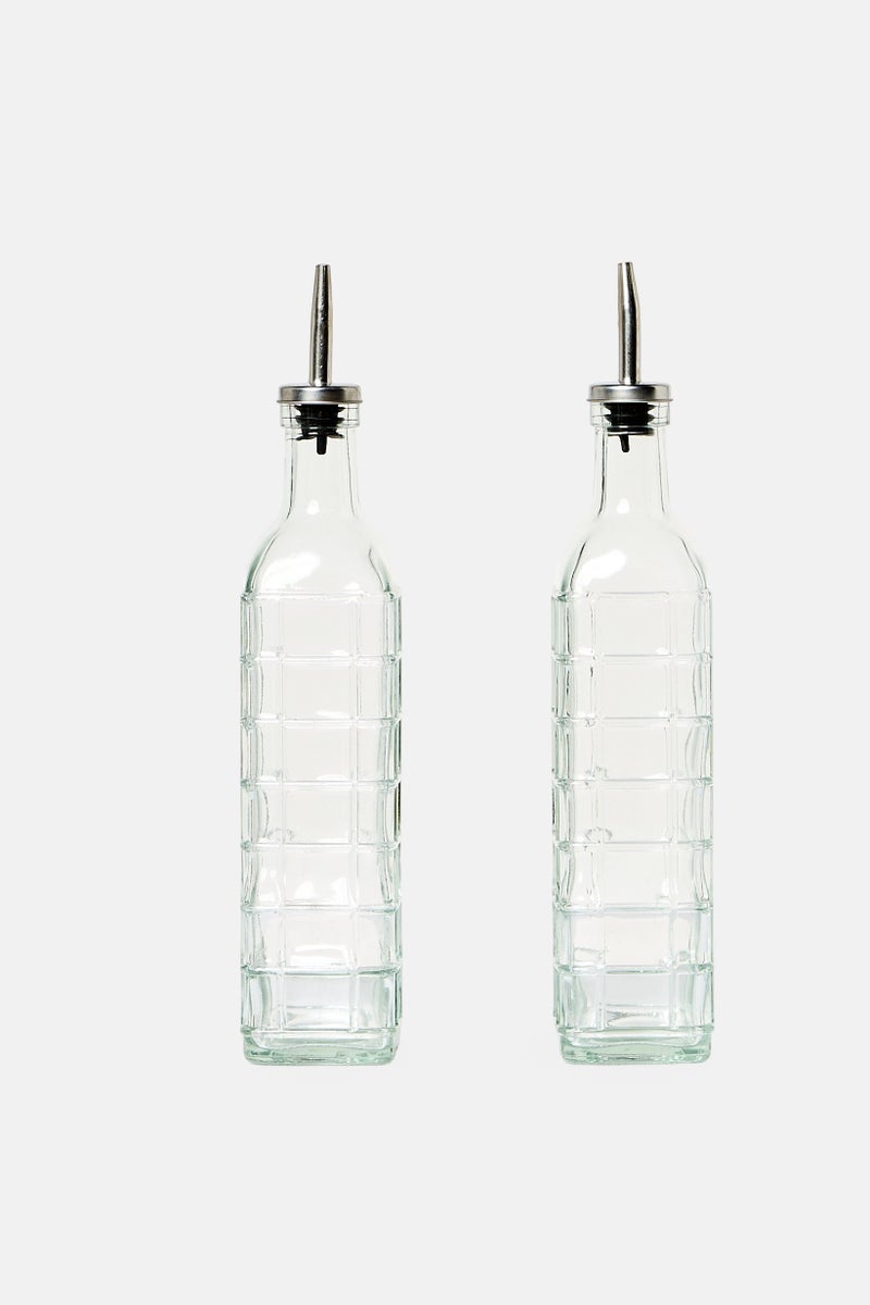 Bombay 2 Pieces Oil And Vinegar Bottles, Transparent - Image 1